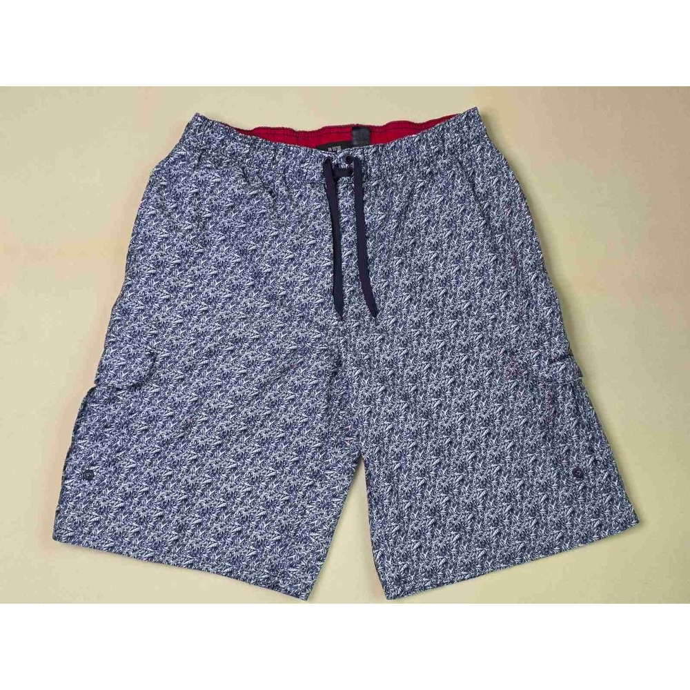 Beverly Hills Polo‎ Club Swim Trunks Men's Size L Blue White Board Shorts Lined